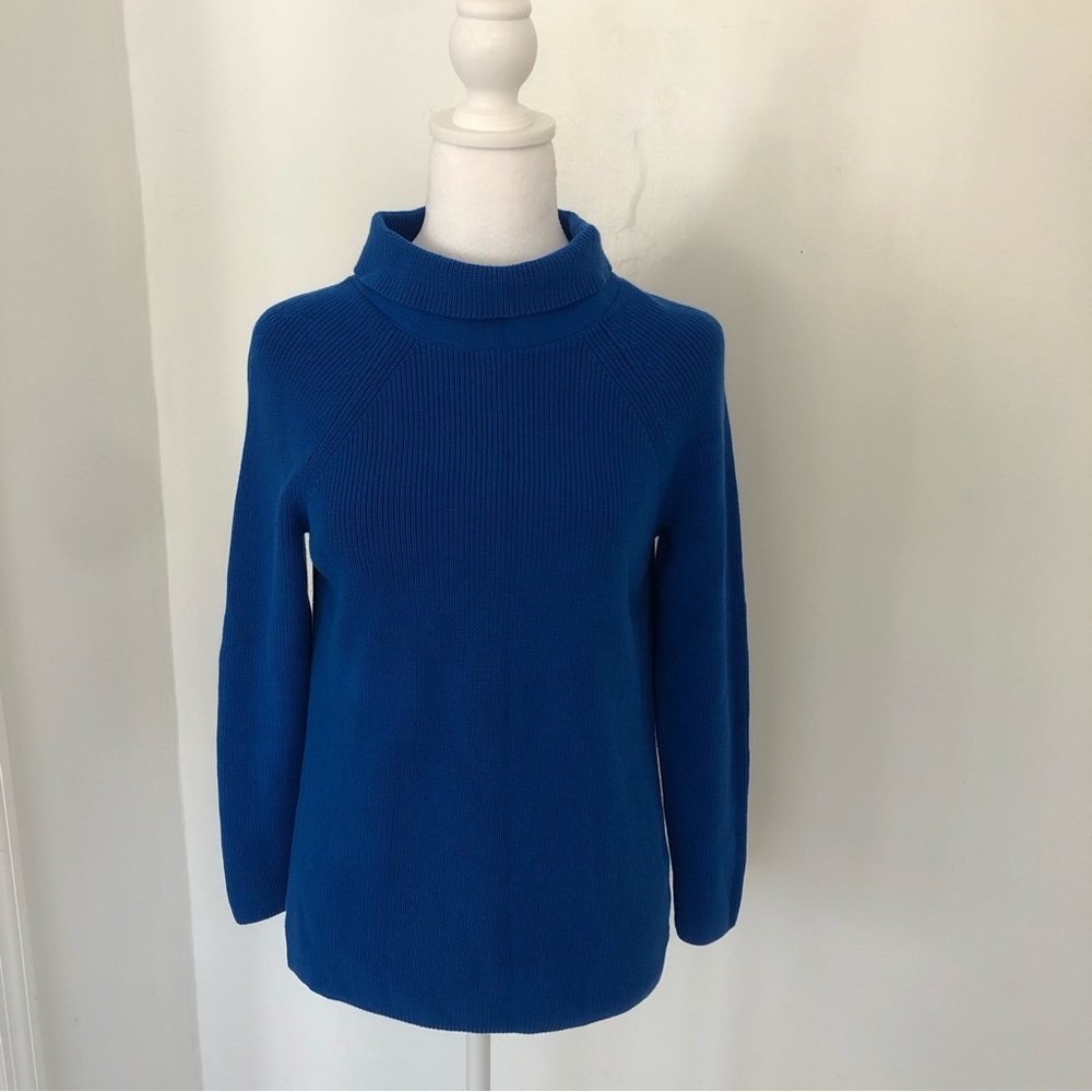 TALBOTS Petite Women’s Blue Turtleneck Long Sleeve Pullover Knit Sweater Sz S/p